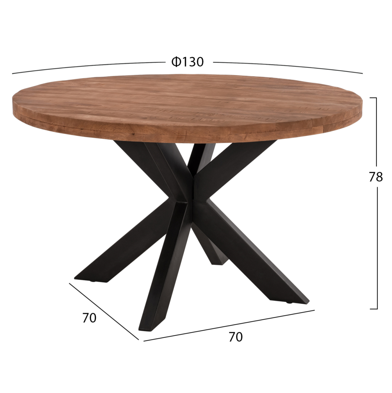 Round Table Φ130x78Η HM8484.11 solid mango wood [2]