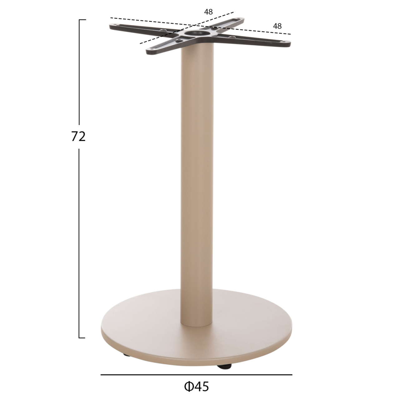 ROUND TABLE BASE HM476.25 ALUMINUM IN CAPPUCCINO Φ45Χ72Hcm.--CROSS 48x48cm [2]