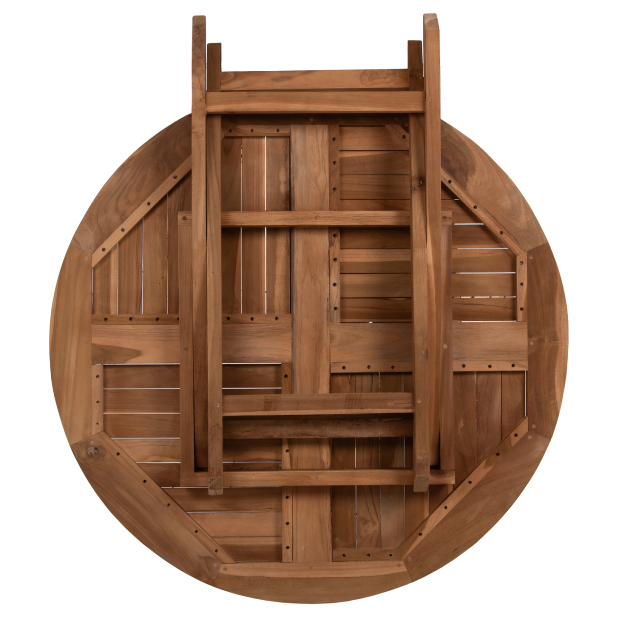ROUND TABLE FOLDING KENDALL HM9543 TEAK WOOD IN NATURAL COLOR Φ106x73,5Hcm. [8]
