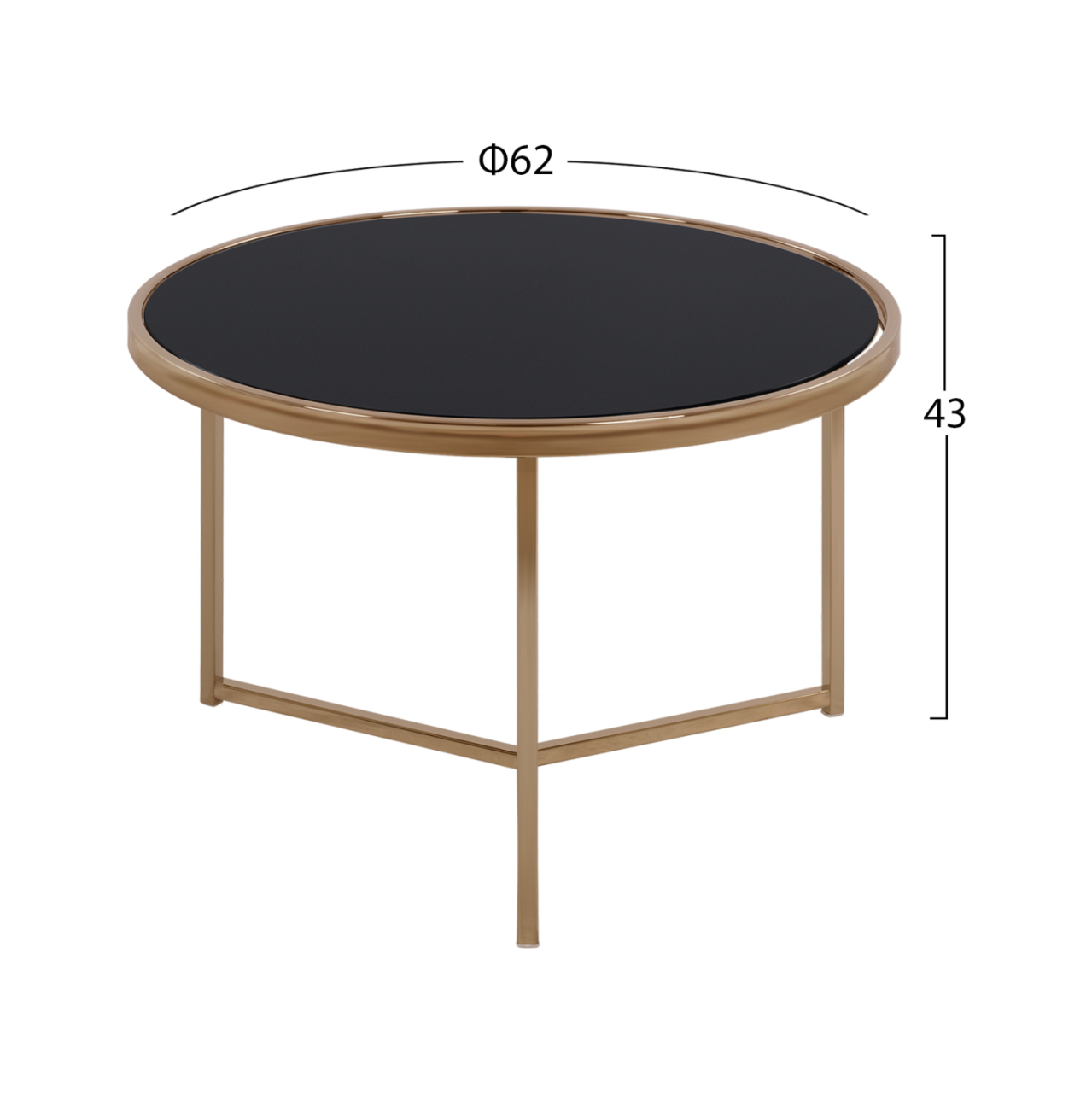 Round Table Francesco HM8607 with glass surface and metallic frame [2]