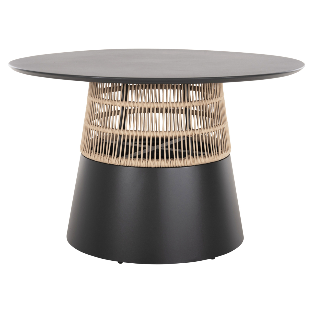 ROUND TABLE SAEID HM6106.01 ALUMINUM IN ANTHRACITE-SYNTHETIC ROPE IN BEIGE Φ120x75Hcm. [3]