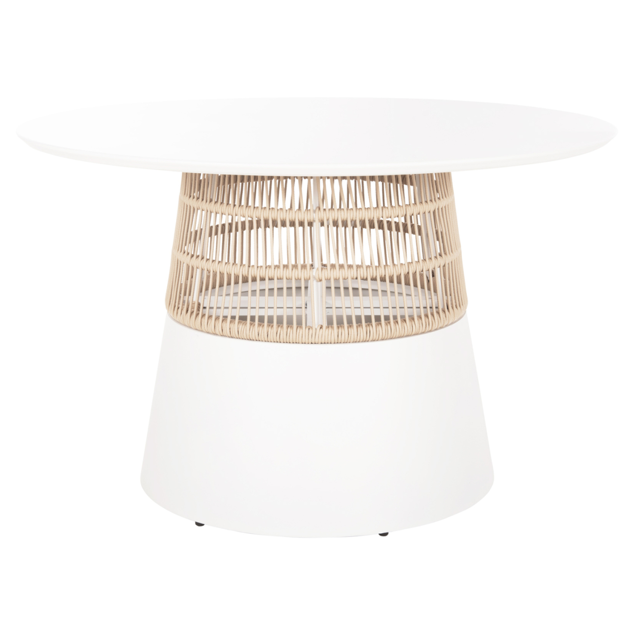ROUND TABLE SAEID HM6106.02 ALUMINUM IN WHITE-SYNTHETIC ROPE IN BEIGE Φ120x75Hcm. [3]