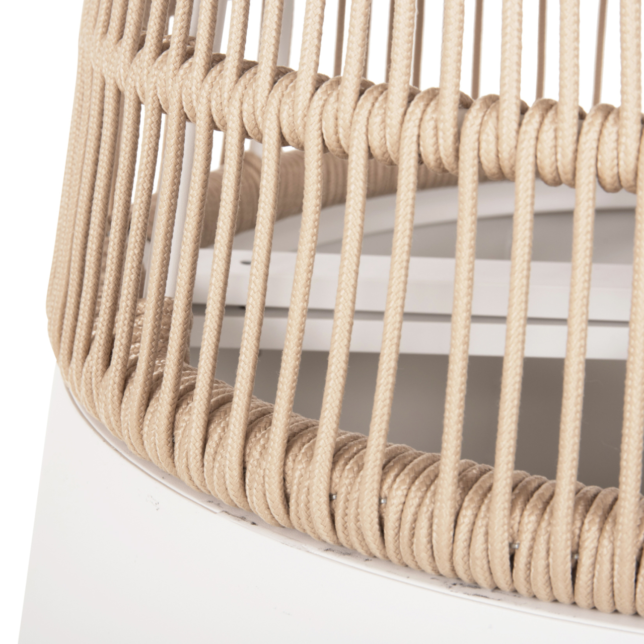 ROUND TABLE SAEID HM6106.02 ALUMINUM IN WHITE-SYNTHETIC ROPE IN BEIGE Φ120x75Hcm. [5]