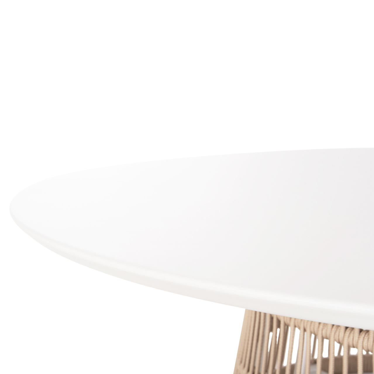 ROUND TABLE SAEID HM6106.02 ALUMINUM IN WHITE-SYNTHETIC ROPE IN BEIGE Φ120x75Hcm. [4]