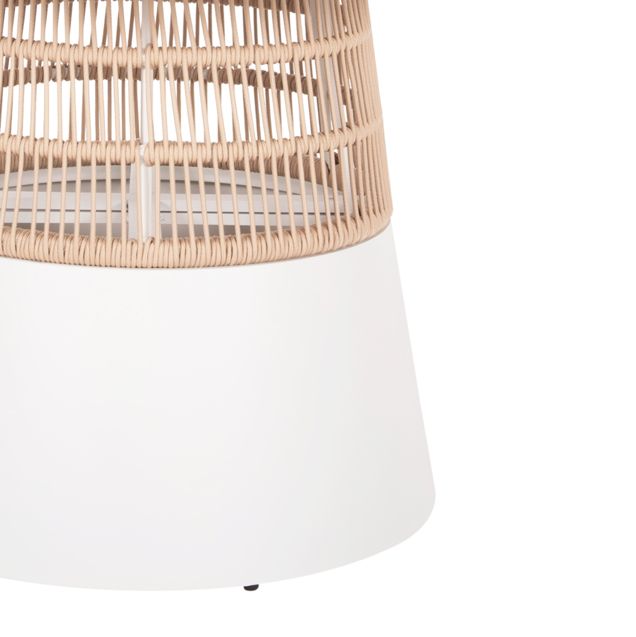 ROUND TABLE SAEID HM6106.02 ALUMINUM IN WHITE-SYNTHETIC ROPE IN BEIGE Φ120x75Hcm. [6]