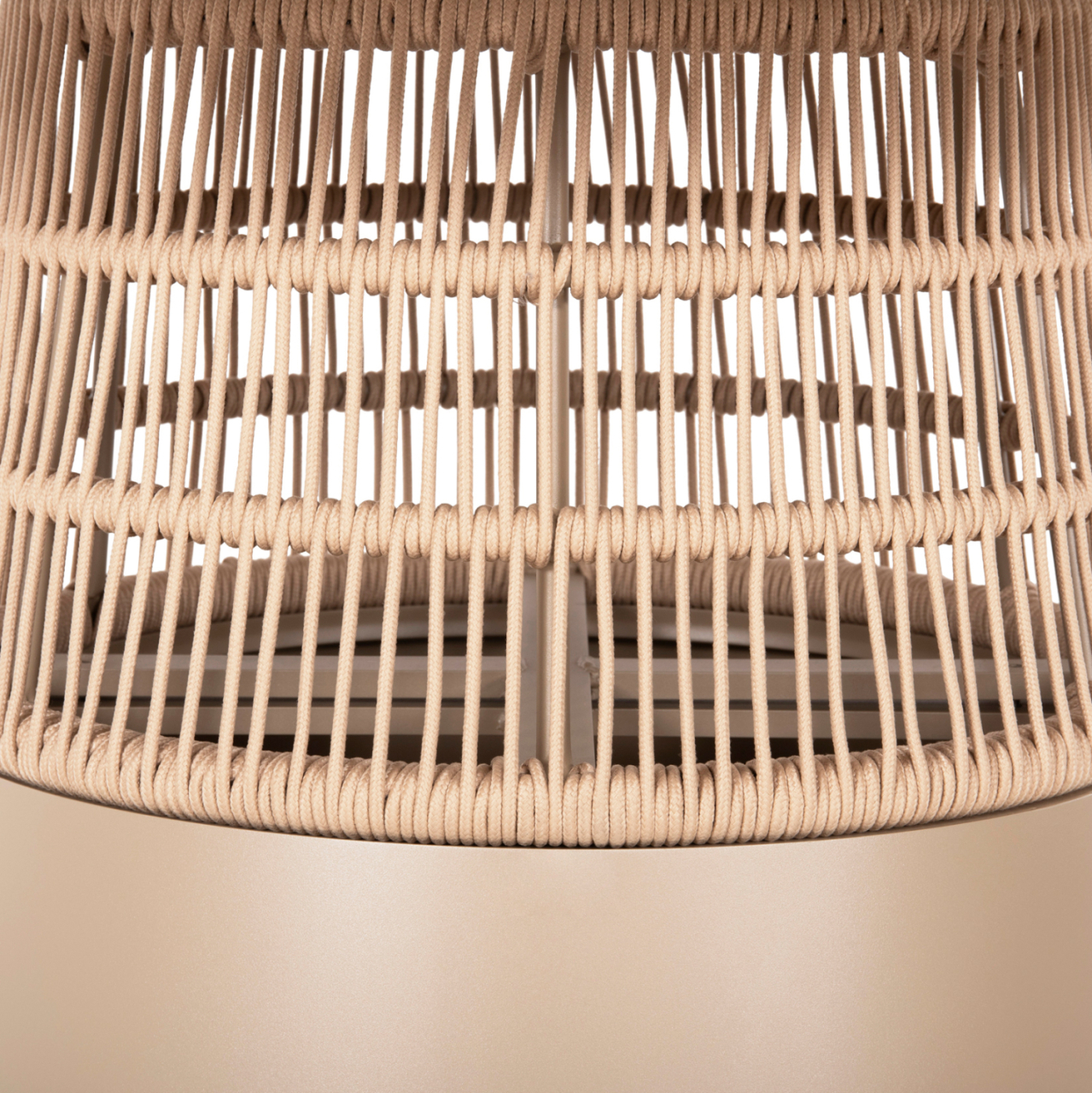 ROUND TABLE SAEID HM6106.04 ALUMINUM IN CHAMPAGNE COLOR-SYNTHETIC ROPE IN BEIGE Φ120x75Hcm. [6]