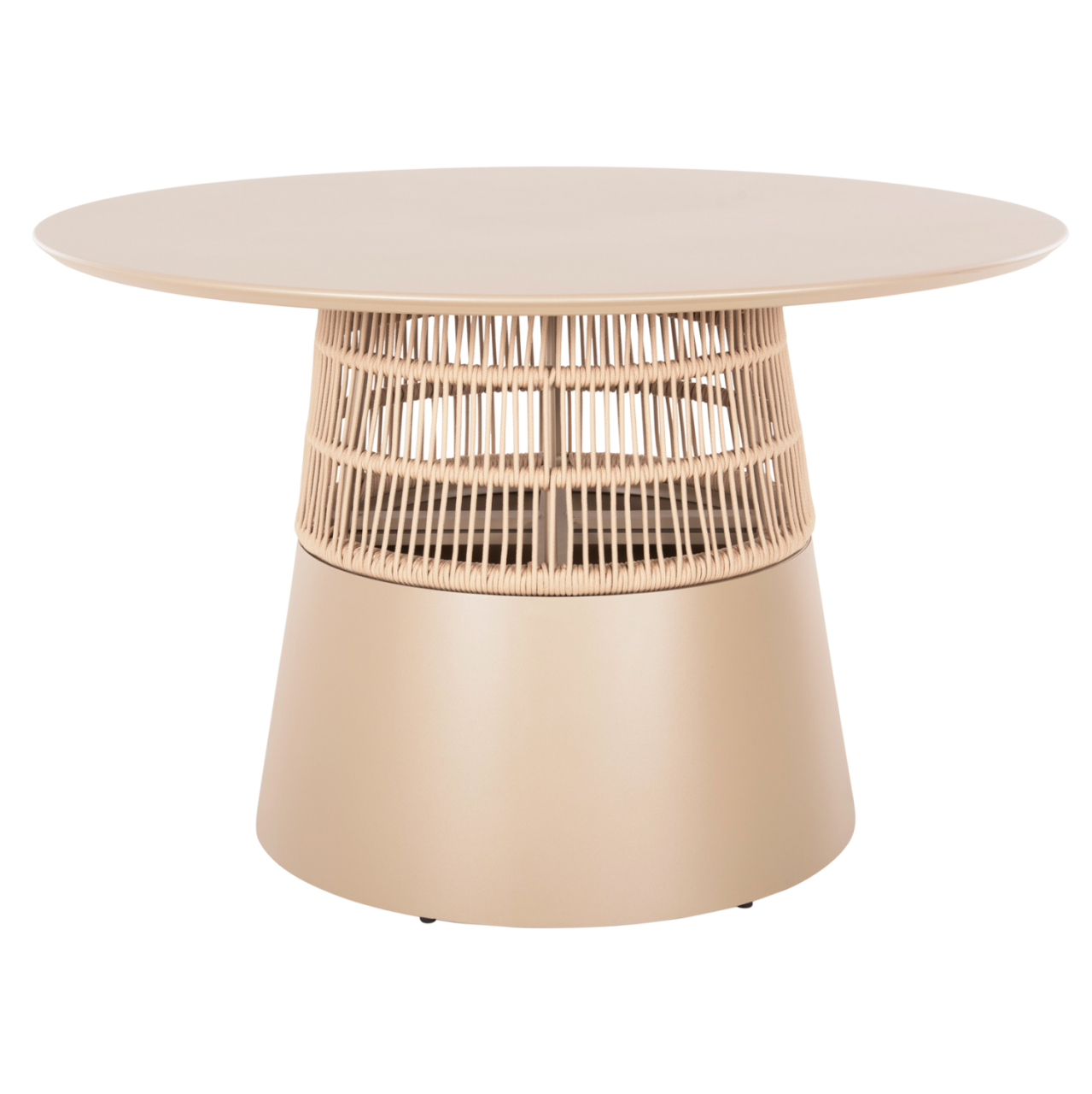 ROUND TABLE SAEID HM6106.04 ALUMINUM IN CHAMPAGNE COLOR-SYNTHETIC ROPE IN BEIGE Φ120x75Hcm. [3]