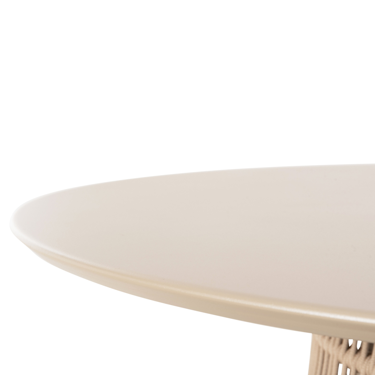 ROUND TABLE SAEID HM6106.04 ALUMINUM IN CHAMPAGNE COLOR-SYNTHETIC ROPE IN BEIGE Φ120x75Hcm. [4]