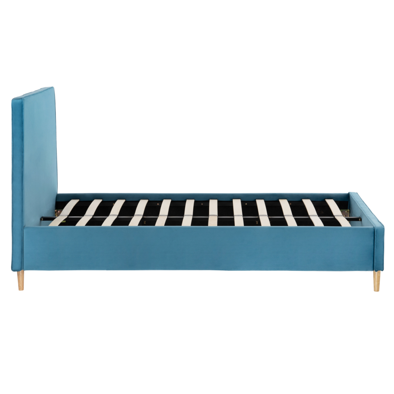 SEMI-DOUBLE BED WITH MATTRESS MAYLIN HM10758.02 TURQUOISE VELVET--MATTRESS 120X200cm [5]