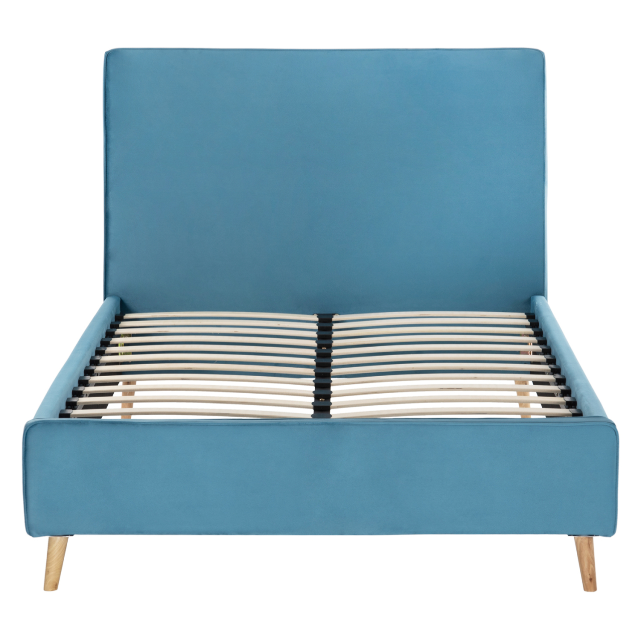 SEMI-DOUBLE BED WITH MATTRESS MAYLIN HM10758.02 TURQUOISE VELVET--MATTRESS 120X200cm [4]