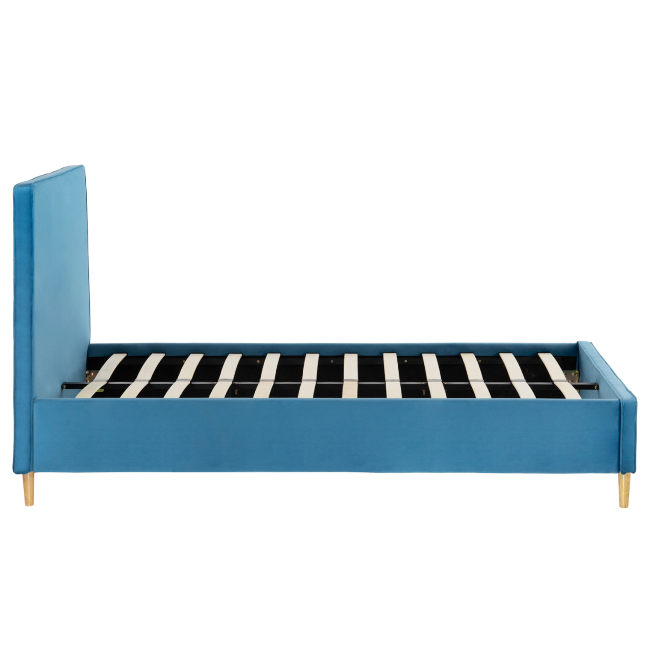 SEMI-DOUBLE BED WITH MATTRESS MAYLIN HM10802.01 TURQUOISE VELVET--MATTRESS 120X200cm [4]