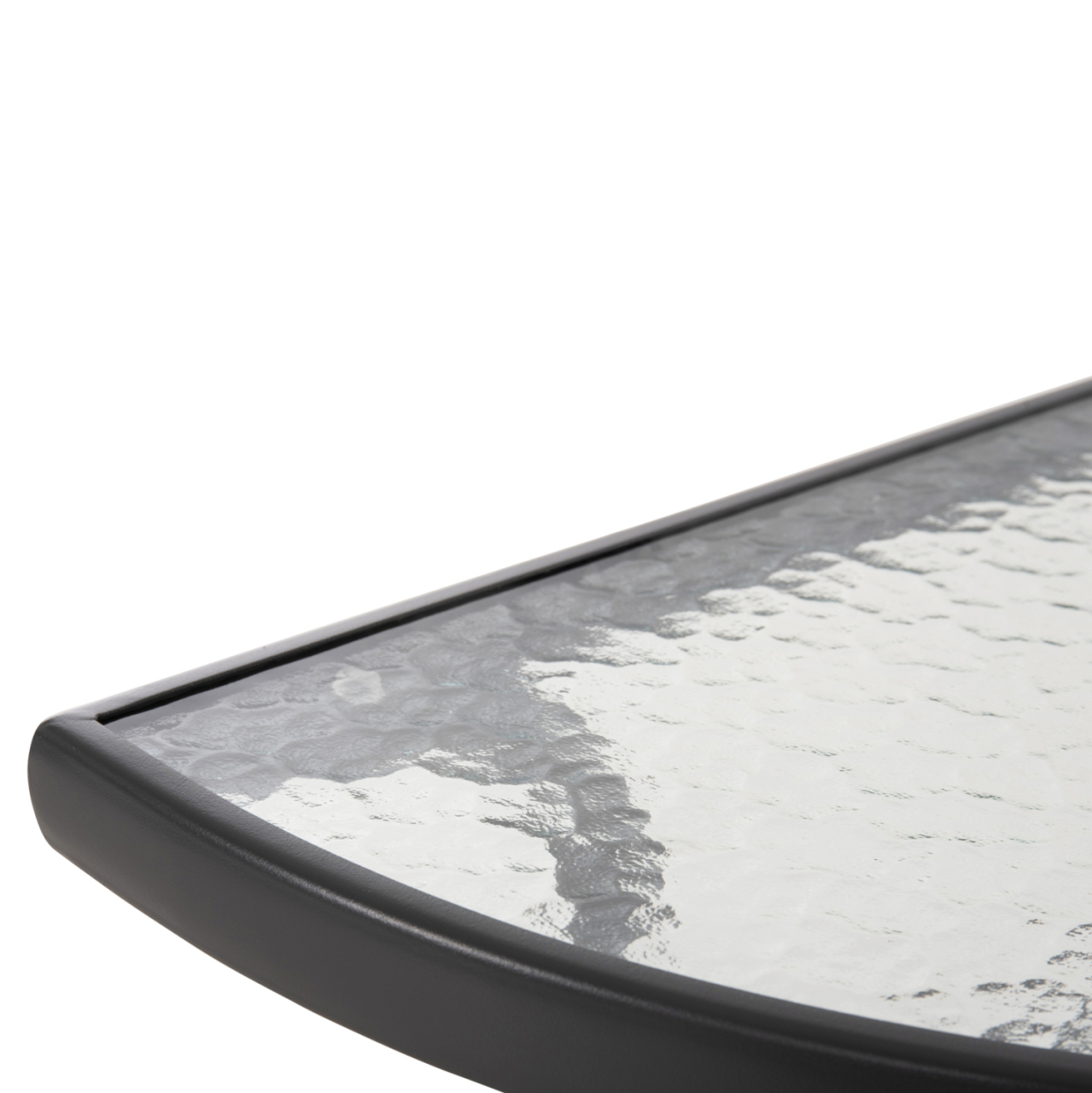 SEMICIRCULAR TABLE LIMA HM5967.01 METAL IN GREY WITH GLASS TOP 70x40x64,5Hcm. [5]