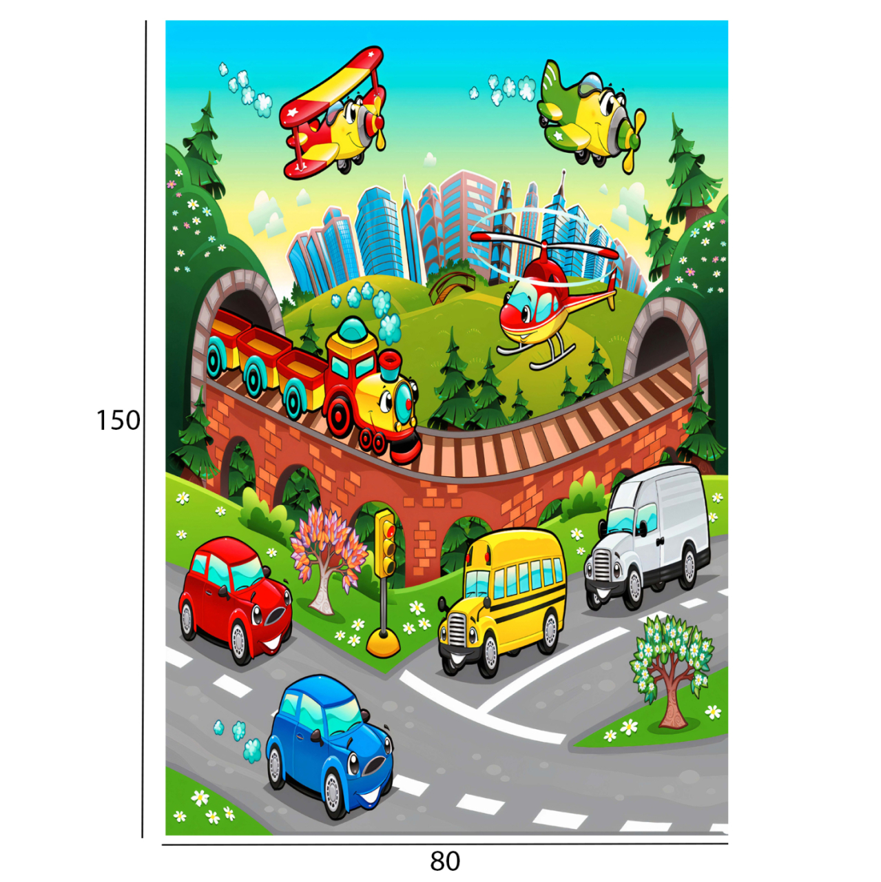 SERIES KIDDER HM7678.13 80Χ150cm, kids rug with various means of transport, fringes [2]