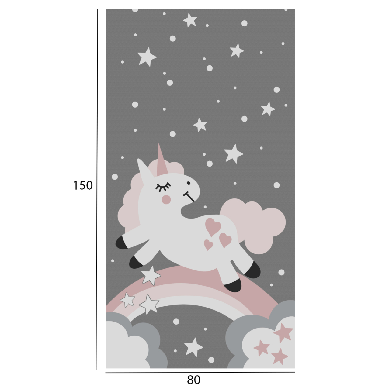 SERIES KIDDER HM7678.15 80Χ150cm, kids rug with unicorn, fringes [2]