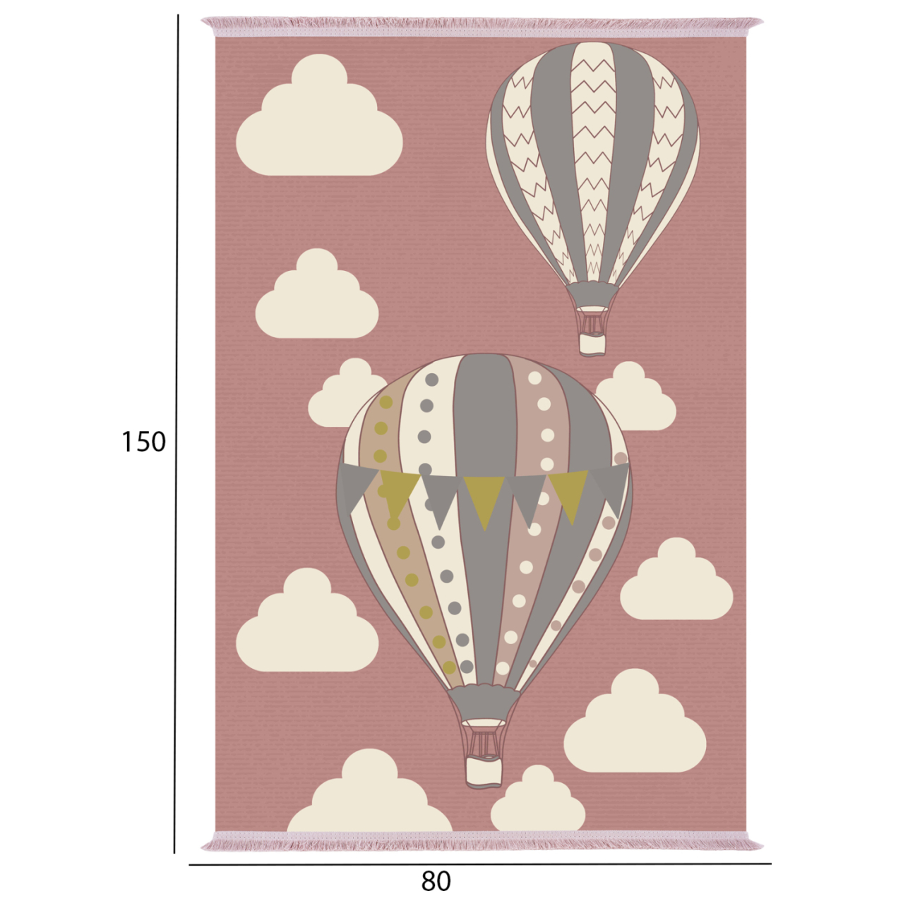 SERIES KIDDER KIDS' CARPET WITH FRINGES HM7678.22 PINK- BALLOONS 80Χ150 [2]