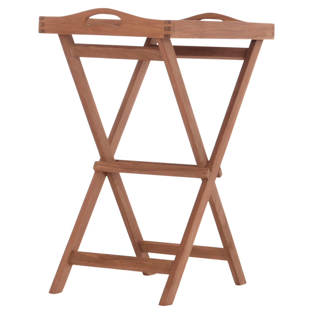 SERVING TRAY ON FOLDABLE STAND BARNABY HM4580 TEAK WOOD IN NATURAL COLOR 63x40x77Hcm [4]