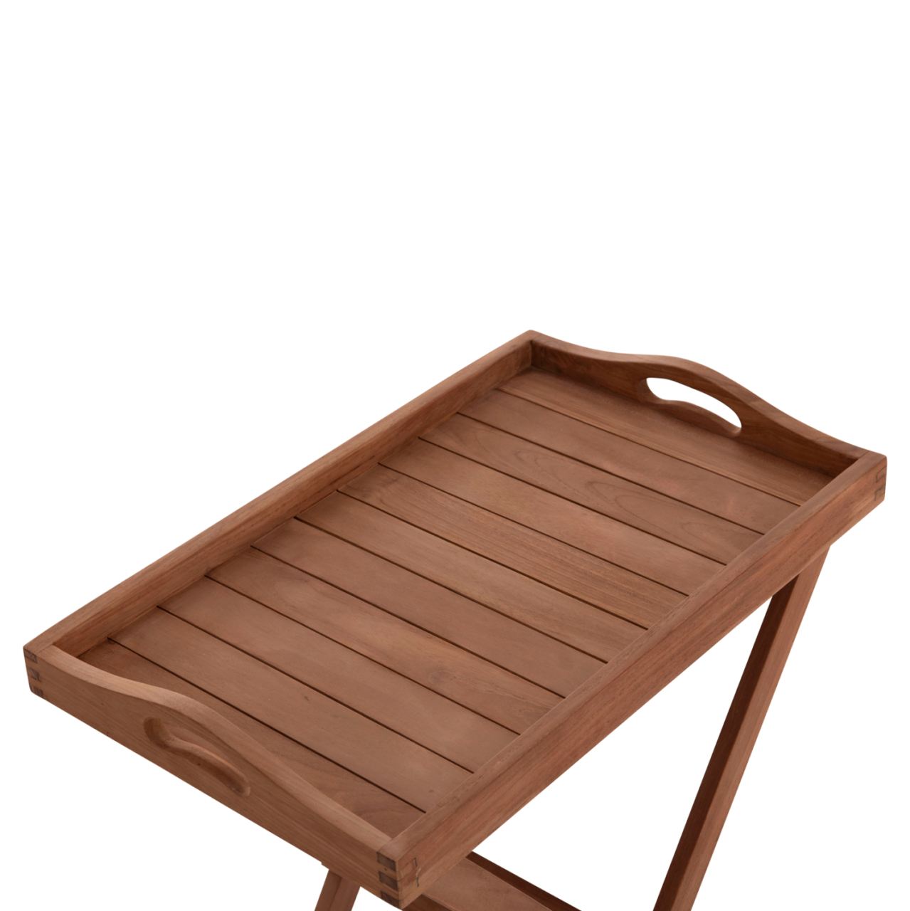 SERVING TRAY ON FOLDABLE STAND BARNABY HM4580 TEAK WOOD IN NATURAL COLOR 63x40x77Hcm [6]