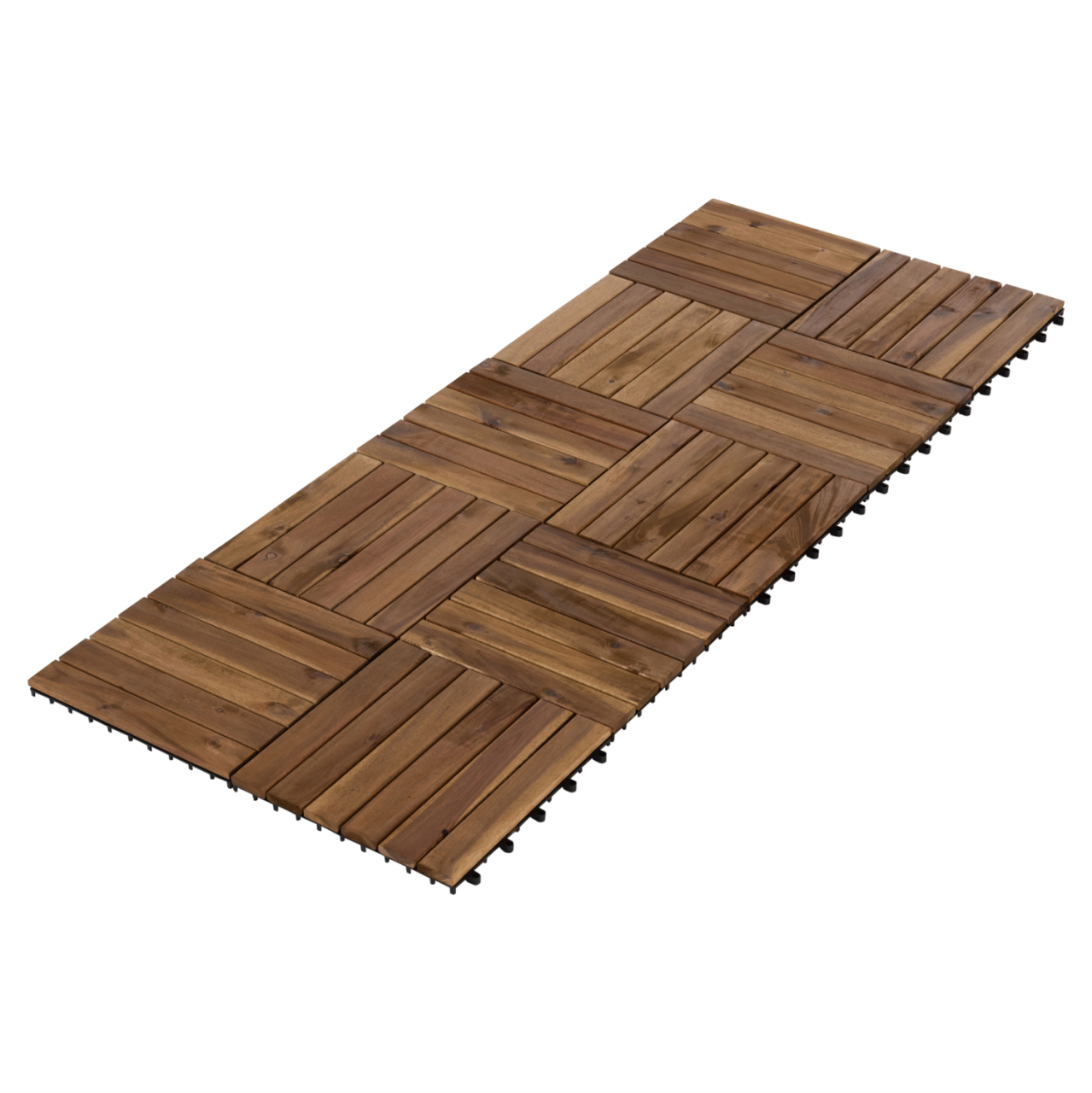 SET 10PCS SOLID ACACIA WOOD GROUND TILES HM6299-- 30x30x2.4Hcm. [5]
