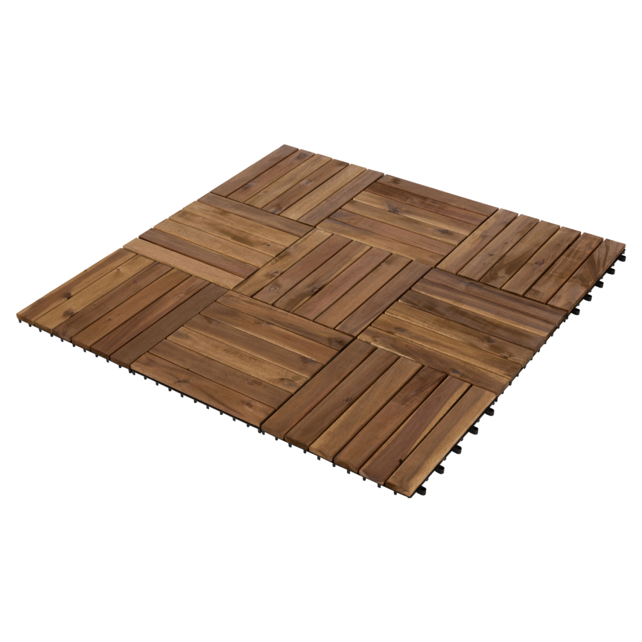 SET 10PCS SOLID ACACIA WOOD GROUND TILES HM6299-- 30x30x2.4Hcm. [7]