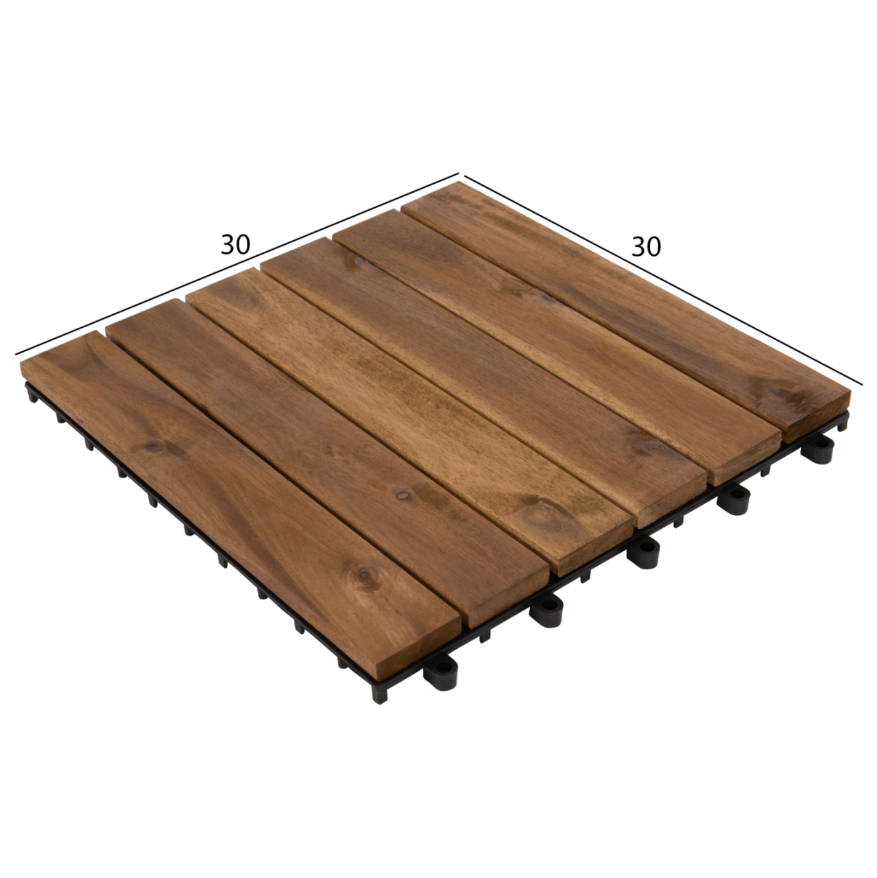 SET 10PCS SOLID ACACIA WOOD GROUND TILES HM6299-- 30x30x2.4Hcm. [2]