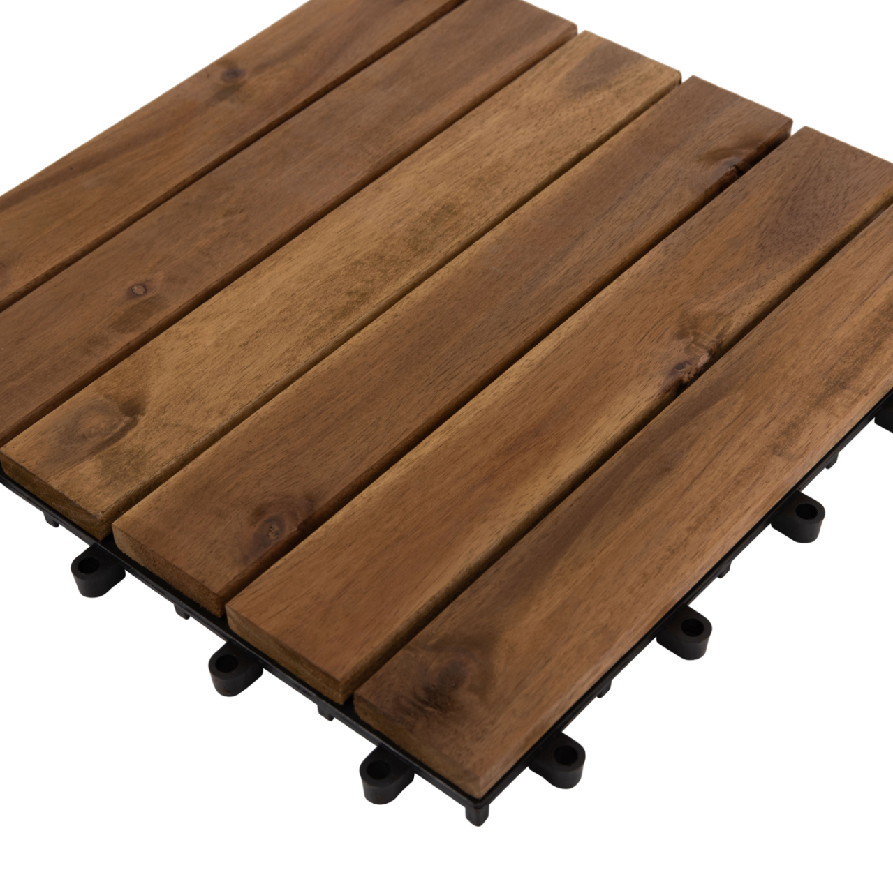 SET 10PCS SOLID ACACIA WOOD GROUND TILES HM6299-- 30x30x2.4Hcm. [9]