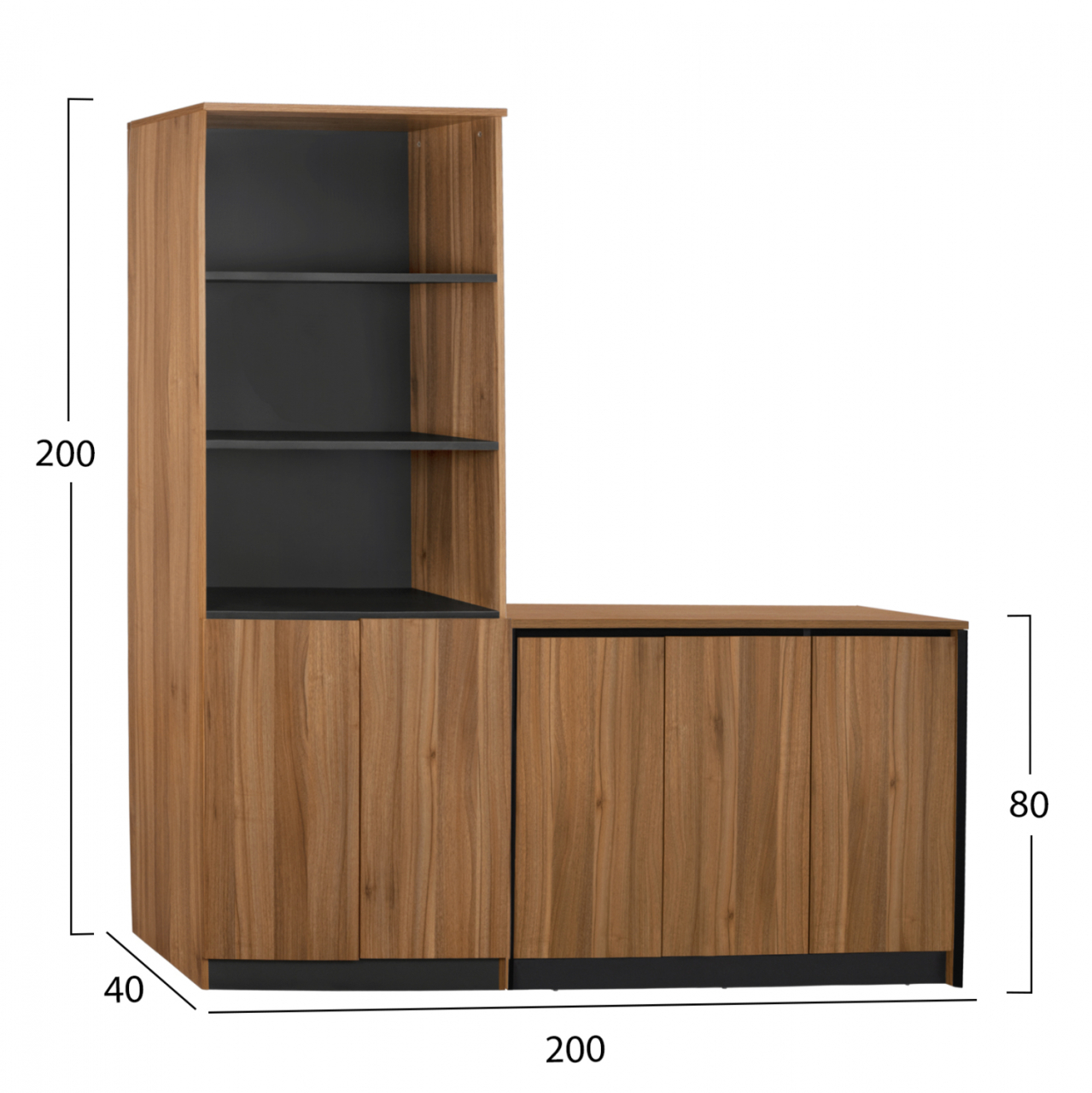 Set 2 pieces Professional office library with cabinet Supreme HM11369 [2]