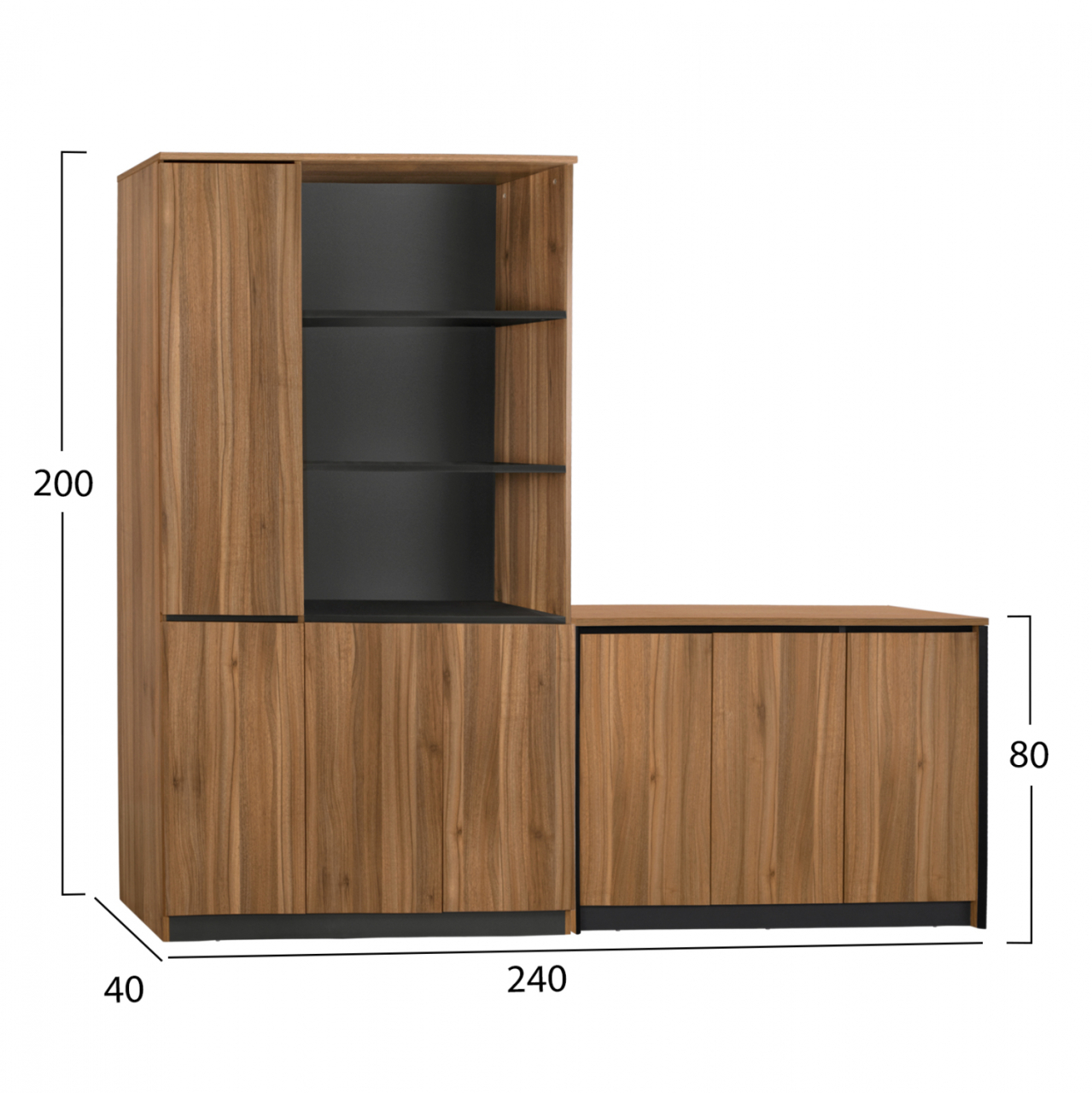 Set 2 pieces Professional Office Library with cabinet Supreme HM11370 [2]