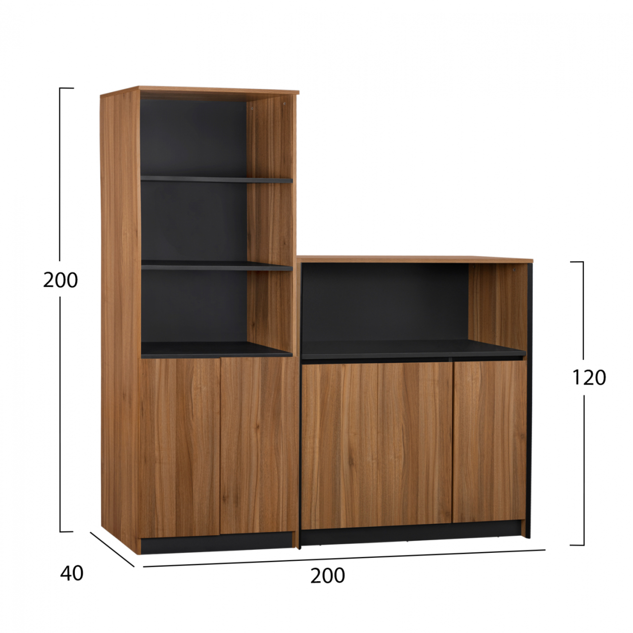 Set 2 pieces Professional Office Library with cabinet Supreme hM11371 [2]