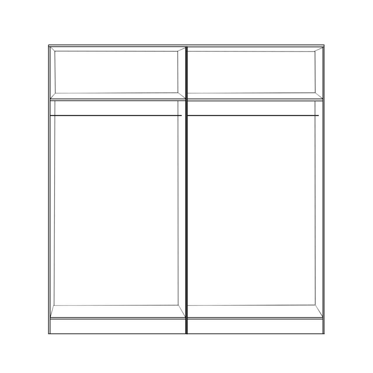 Set 2 pieces Wardrobe 4 leaf Sonama 160x42x181 HM11352.02 [3]