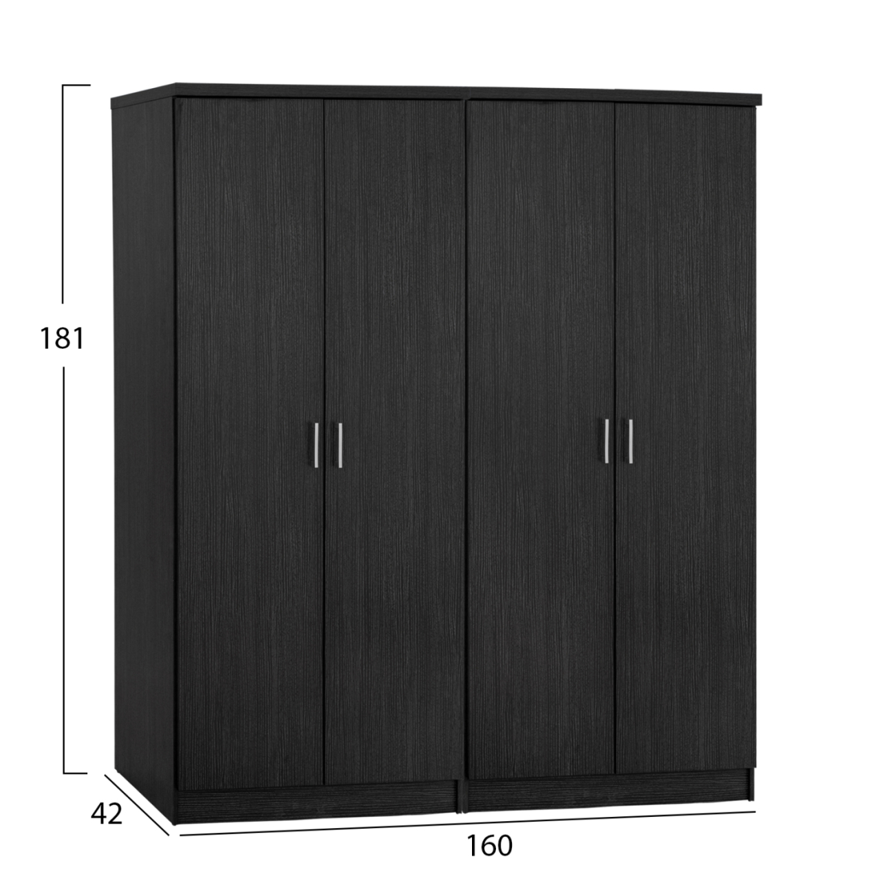 Set 2 pieces Wardrobe 4 leaf Zebrano 160x42x181 HM11350.01 [2]