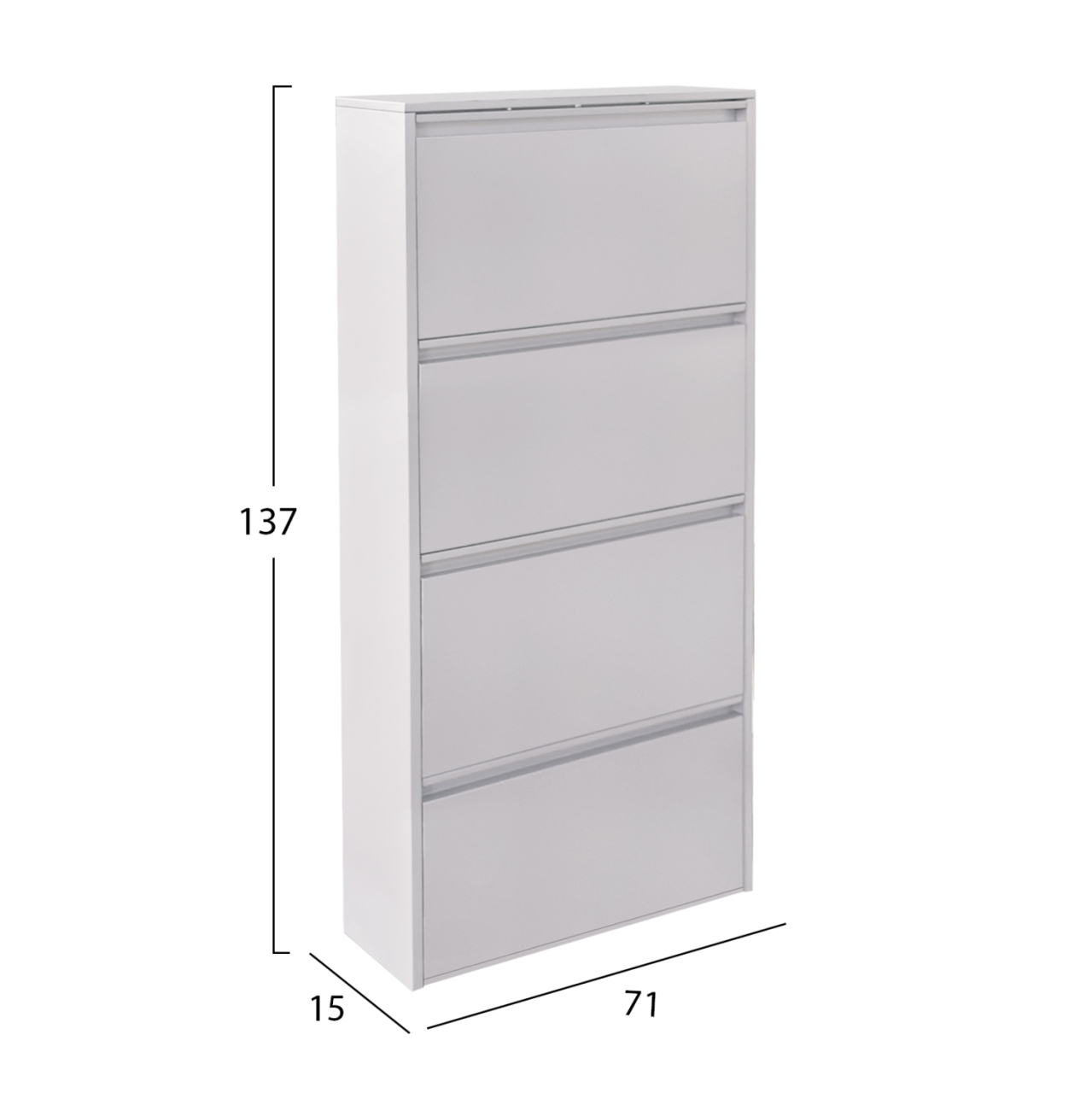 SET 2 SHOE CABINETS STARK HM10994.02 METAL IN WHITE--3+4 MAGNETIC DOORS [2]