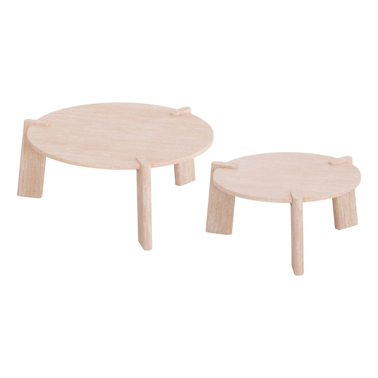 SET 2PCS COFFEE TABLES EQUIL HM9943.01 MDF WITH MELAMINE COVER-NATURAL WOOD COLOR 66x66cm + 87x87cm [4]