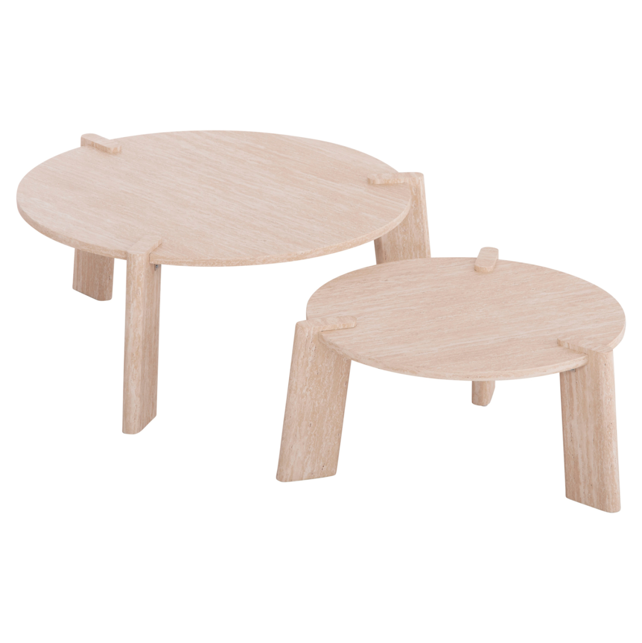 SET 2PCS COFFEE TABLES EQUIL HM9943.01 MDF WITH MELAMINE COVER-NATURAL WOOD COLOR 66x66cm + 87x87cm [3]