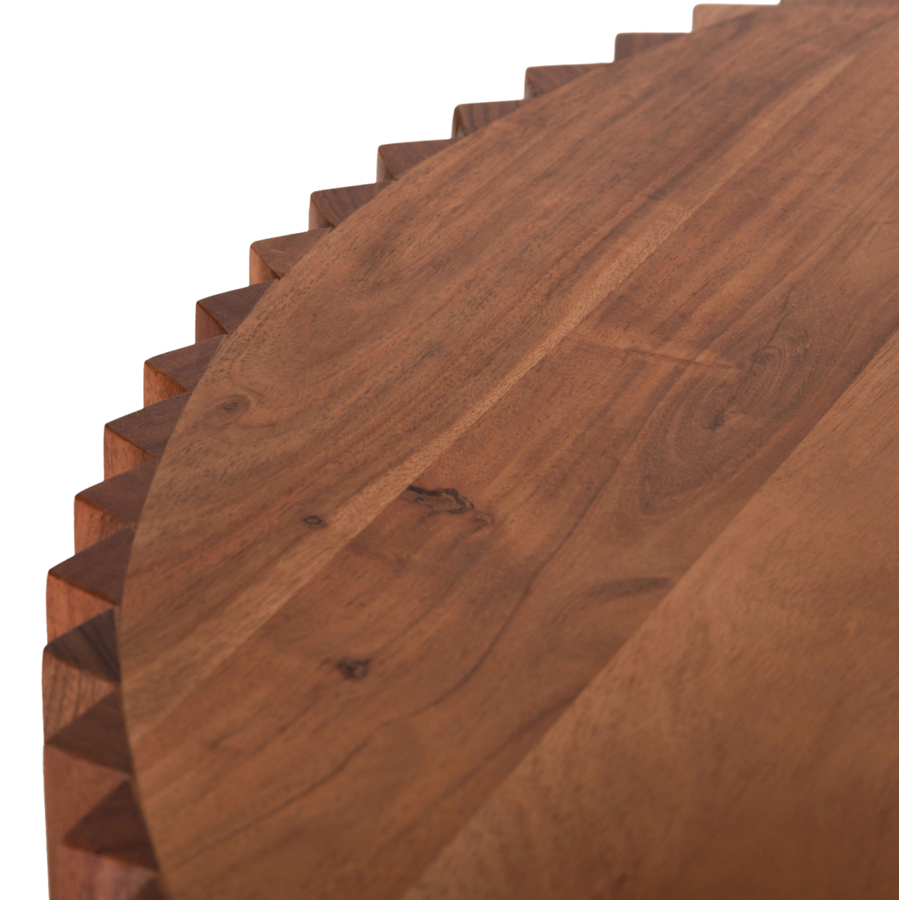 SET 2PCS COFFEE TABLES ROUND SEDGE HM11944 SOLID ACACIA WOOD IN NATURAL Φ90 and Φ40cm. [10]