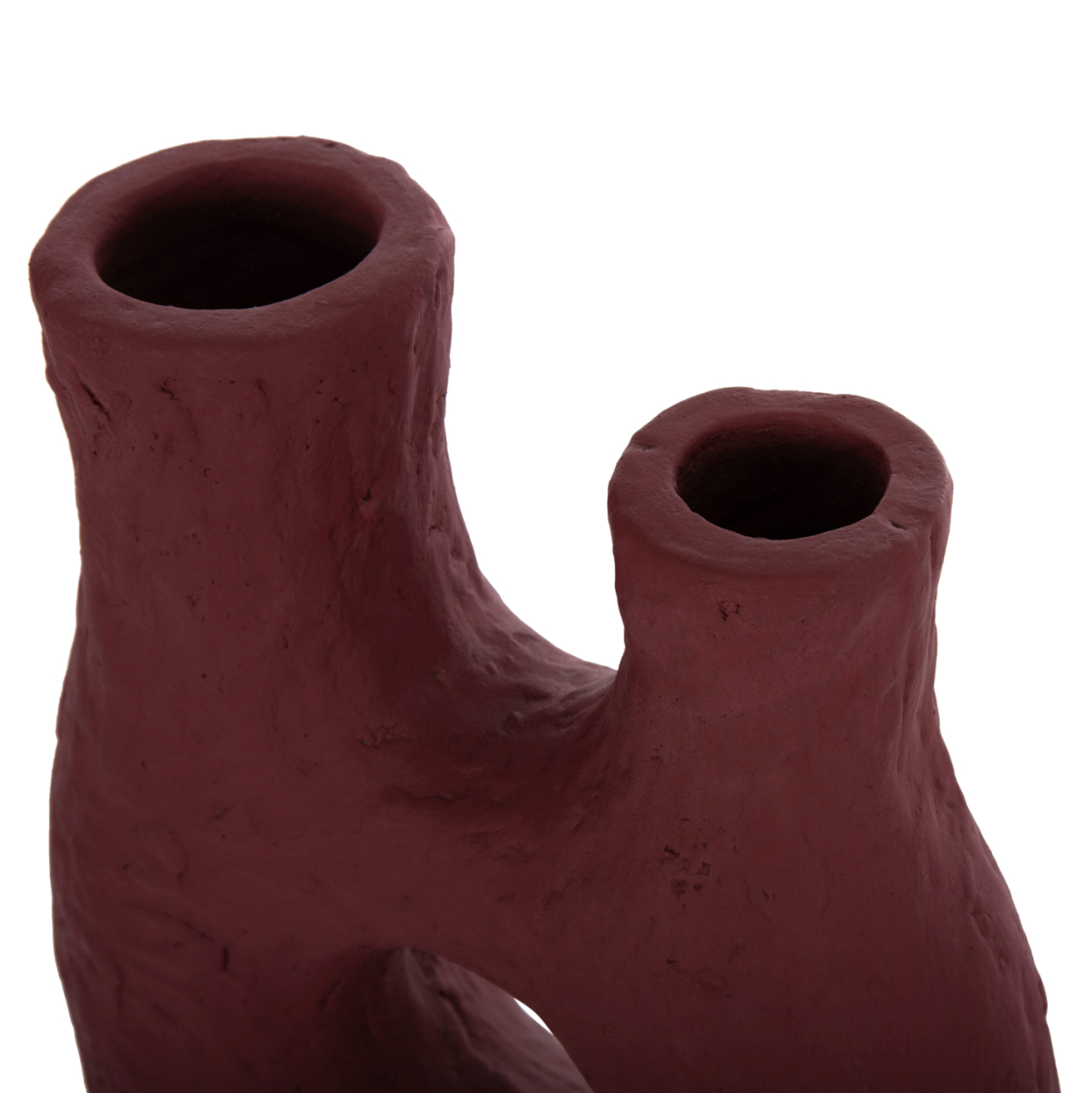 SET 2PCS DECORATIVE TABLE VASES NAMENTIS HM21143.02 TERRACOTA IN WHITE and MAROON RED [8]