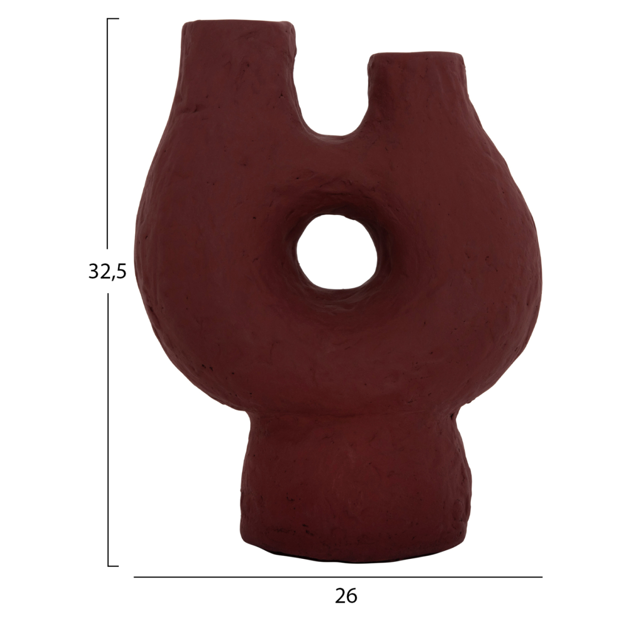 SET 2PCS TABLE DECORATIVE VASES NAMENTIS HM21143.01 TERRACOTTA IN WHITE/MAROON RED [3]