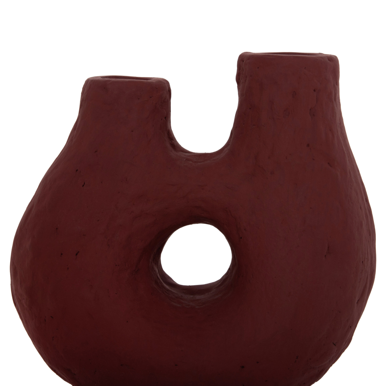 SET 2PCS TABLE DECORATIVE VASES NAMENTIS HM21143.01 TERRACOTTA IN WHITE/MAROON RED [6]