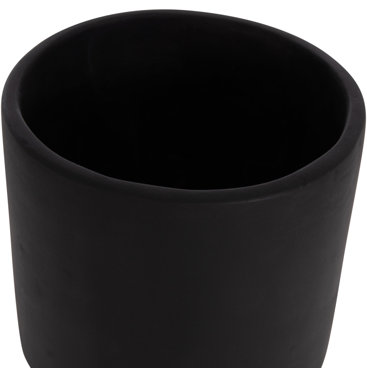 SET 3 POTS/VASES WITH TEAK BASES TANTI HM4685.01 FIBER CEMENT IN BLACK [8]