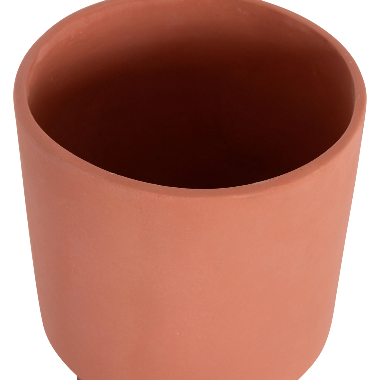 SET 3 POTS/VASES WITH TEAK BASES TANTI HM4685 FIBER CEMENT IN 3 COLORS [9]