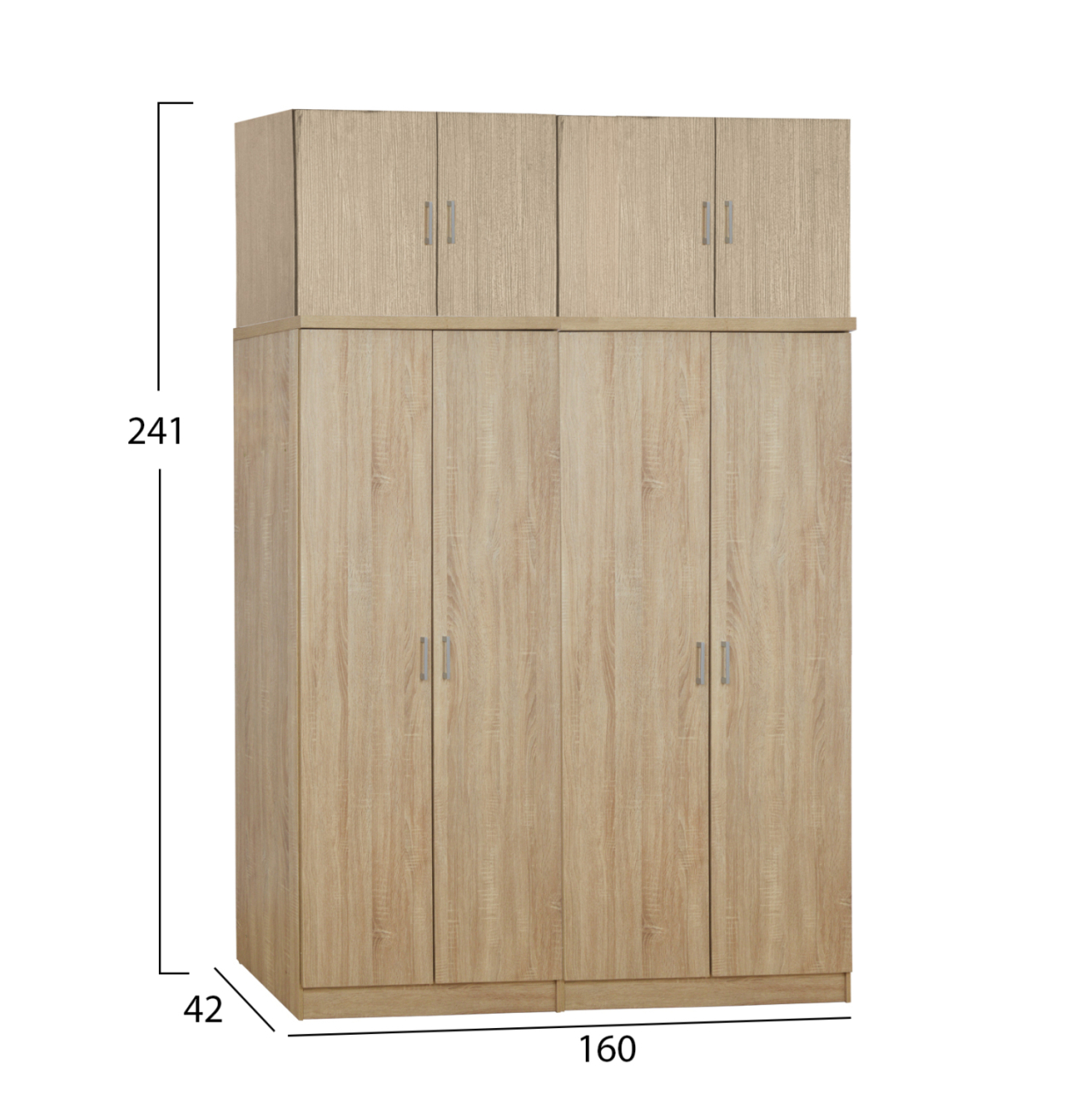 Set 4 pieces Wardrobe Four Leaf with loft Sonama 160x42x241 HM11353.02 [2]