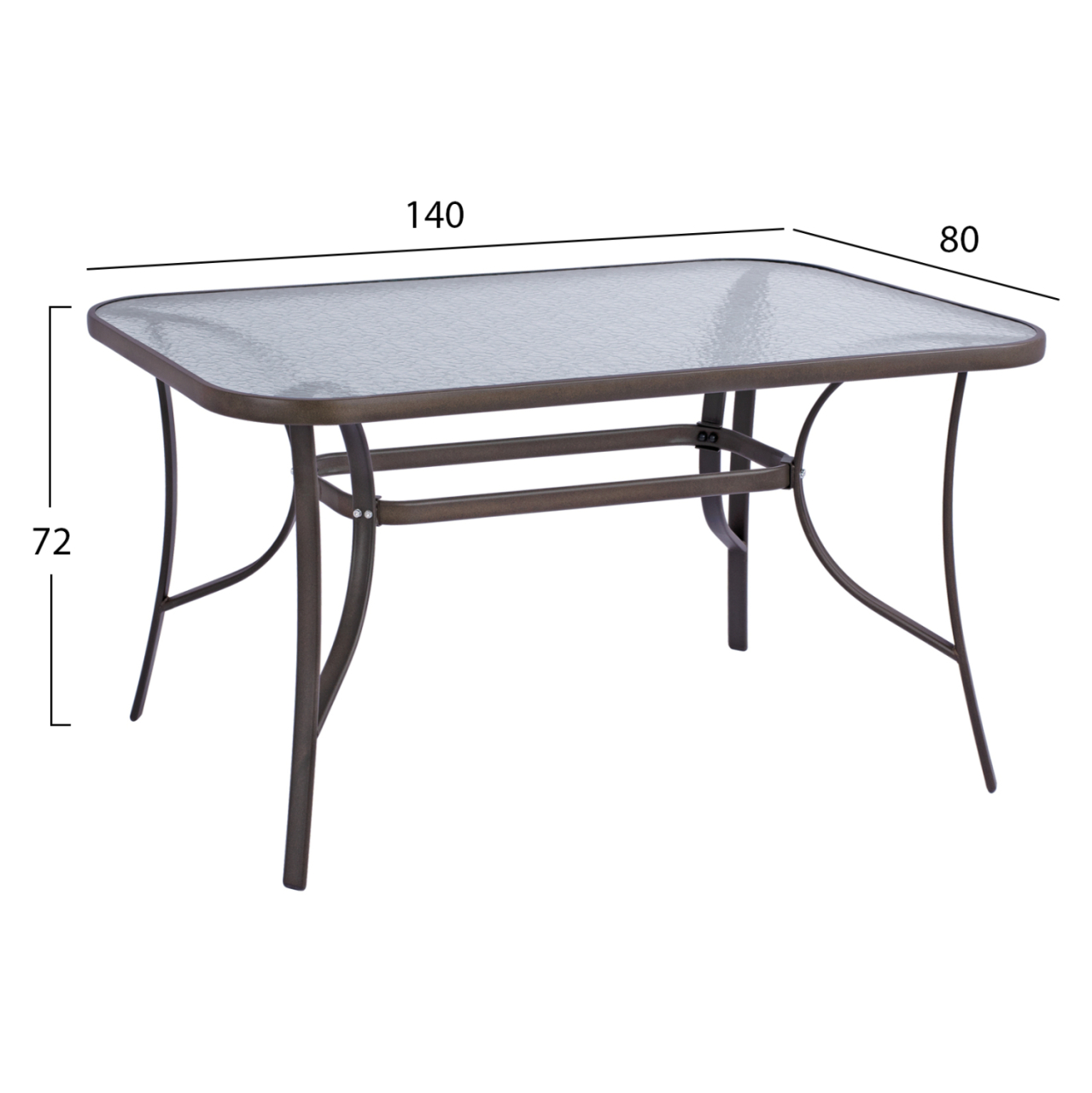 Set 5 pieces Metallic Table and Folding chairs Brown HM10558.02 [2]