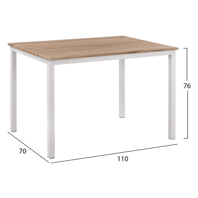 Set 5 pieces Table 110x70x76 Sonama and chairs Vegas White seat HM11015 [2]