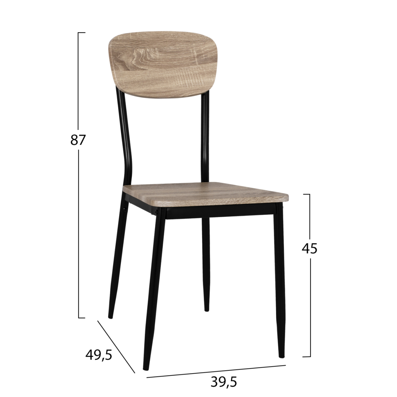 Set 5 pieces Table black and chairs Sonama with black chairs HM11072 [3]