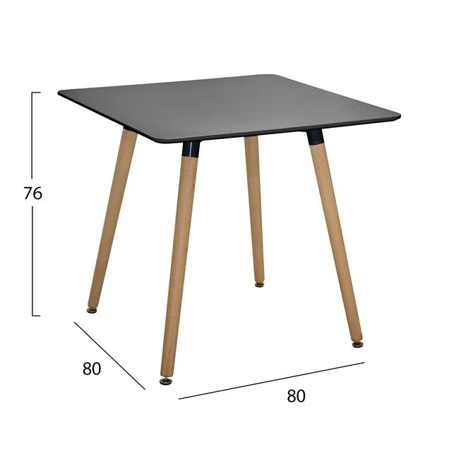 Set 5 pieces Table Minimal Black and Vegas White HM10601 80x80x74 cm. [2]