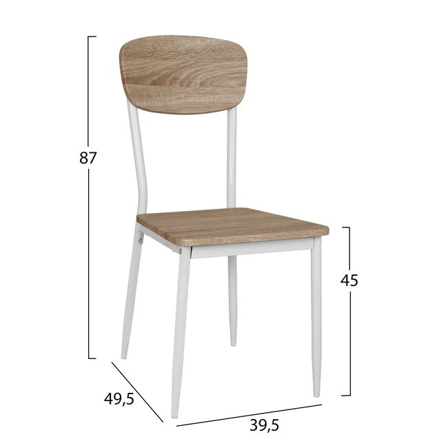 Set 5 pieces Table Sonama with white legs and chairs sonama with white legs HM11011 110x70x76 cm [3]