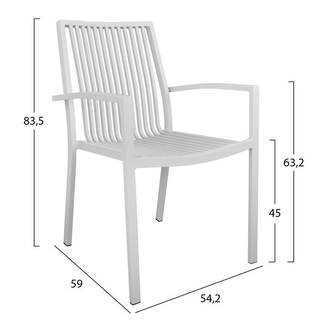 Set 5 pieces with Table 120x80x75.5 White HM10521 [3]