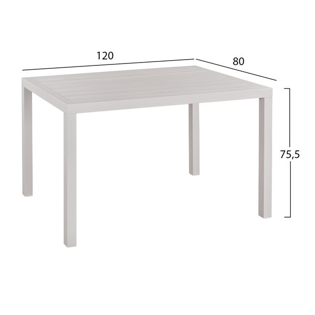 Set 5 pieces with Table 120x80x75.5 White HM10521 [2]