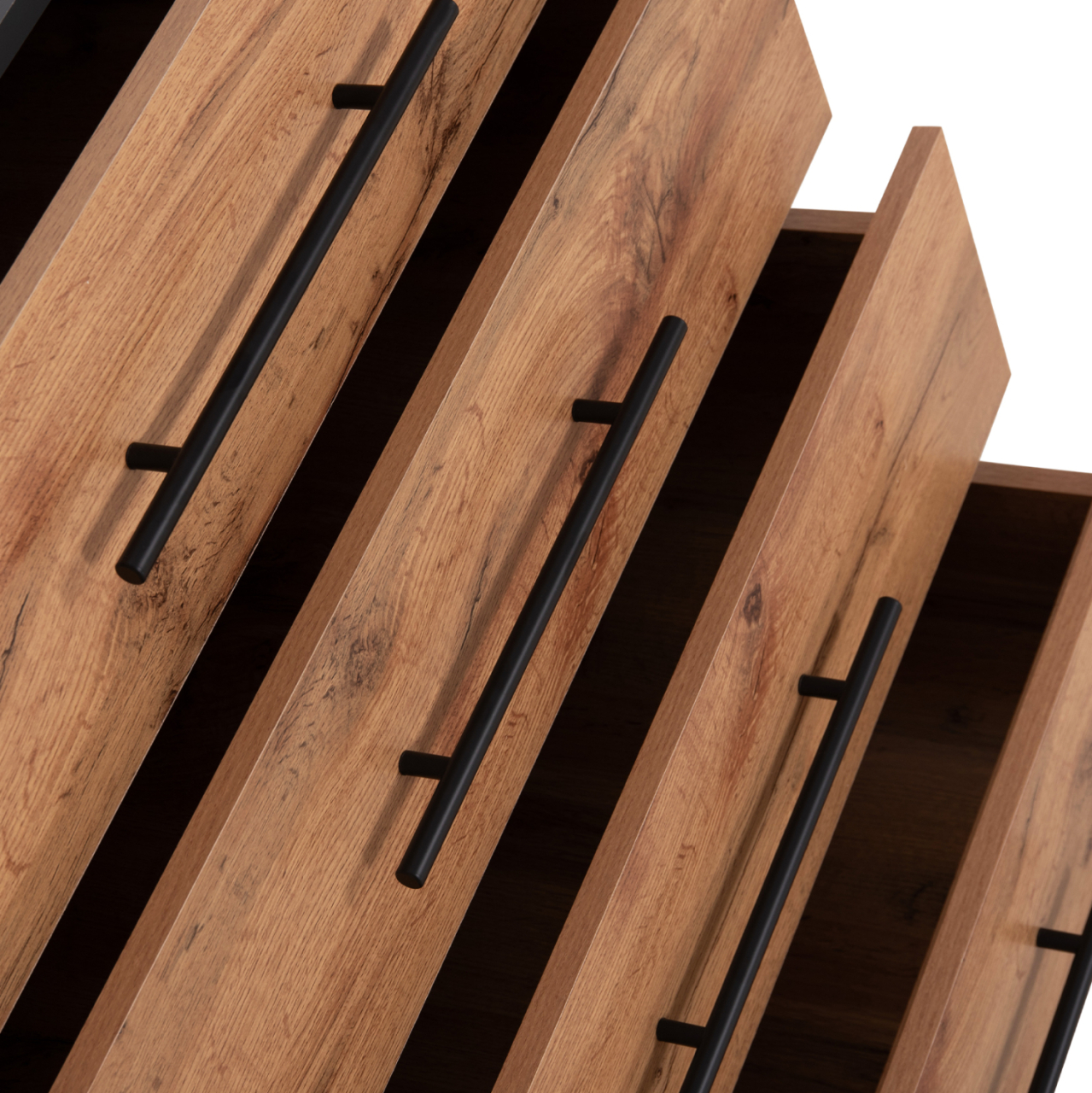 SET CHEST OF (4) DRAWERS WITH WALL MIRROR CARYS HM10889.12 MELAMINE IN NATURAL WOOD COLOR [5]