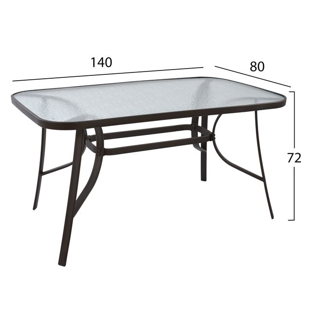 Set Dining Table 5 pieces Bruno Brown color and 4 Armchairs Bamboo Look Brown [2]
