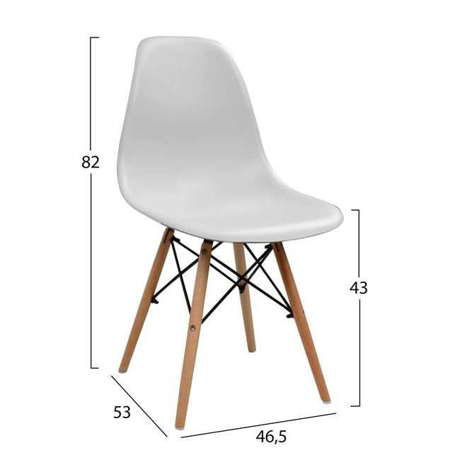 Set Dining Table 5 pieces HM10349.02 Table 120x70x76,5 cm and Chairs Twist [3]